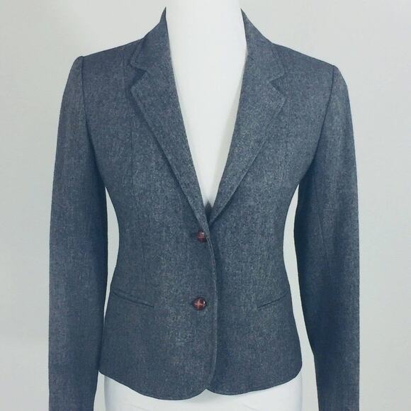 Larry Levine Womens Medium Blazer Wool Grey Union Made Vintage - Picture 1 of 6